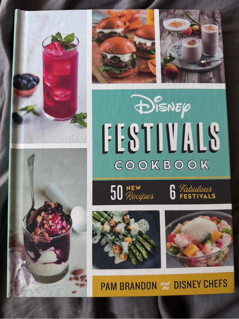 Disney Festivals Cookbook — Teal, Yellow & White Cover